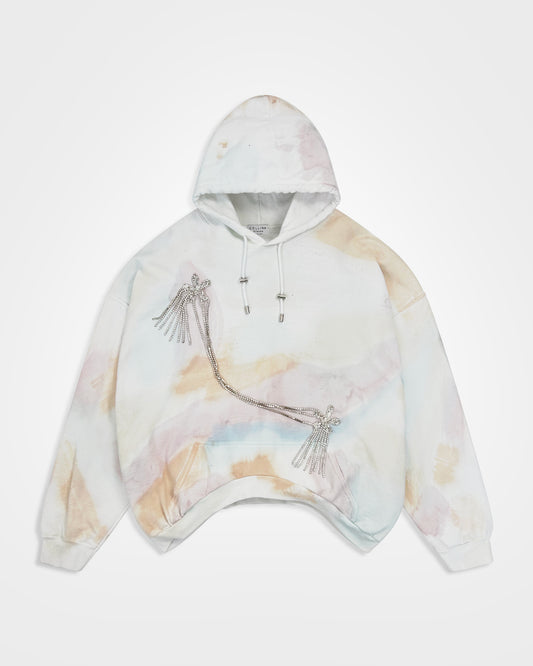 Collina Strada, SS20 Embellished Curved Hem Hoodie