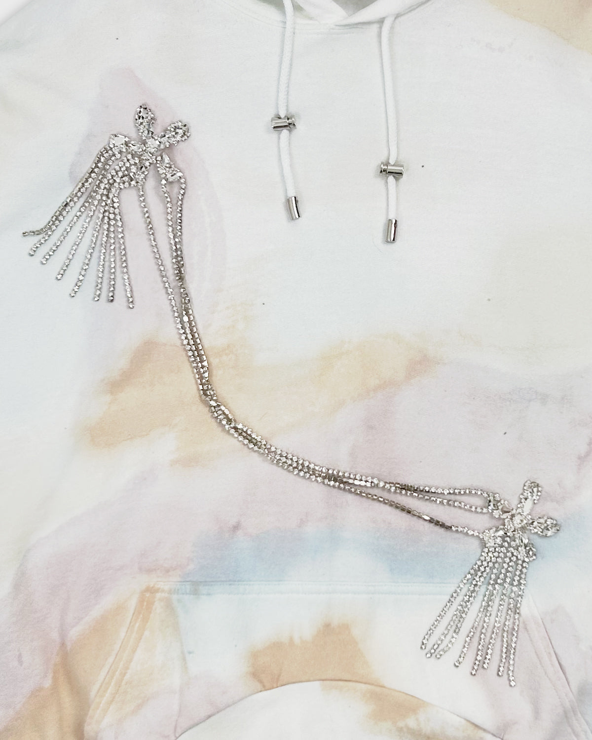 Collina Strada, SS20 Embellished Curved Hem Hoodie