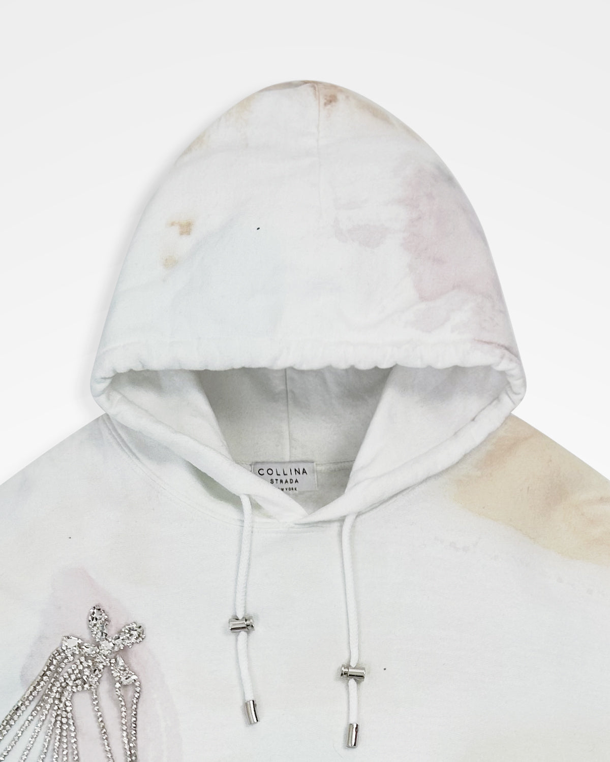 Collina Strada, SS20 Embellished Curved Hem Hoodie