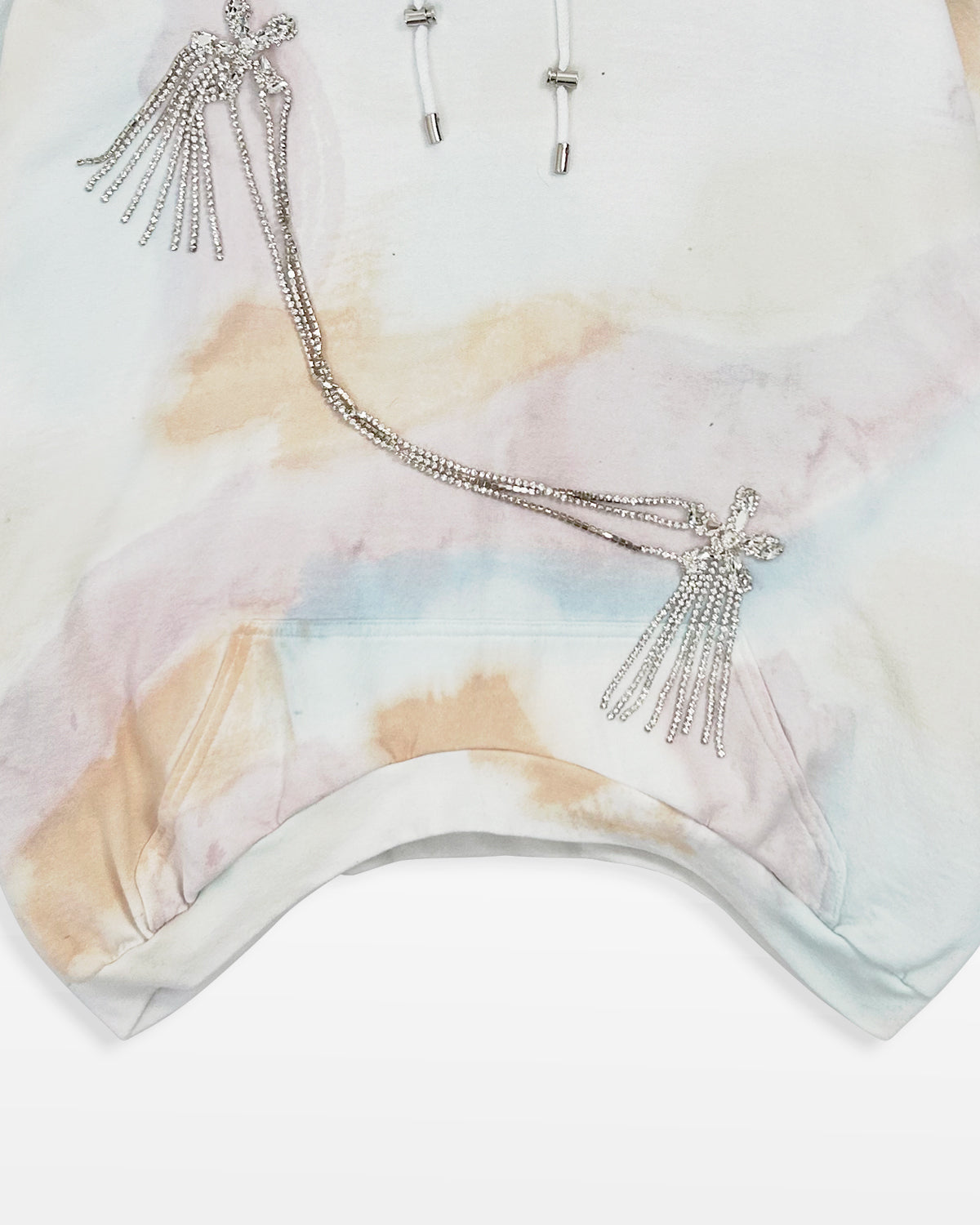 Collina Strada, SS20 Embellished Curved Hem Hoodie