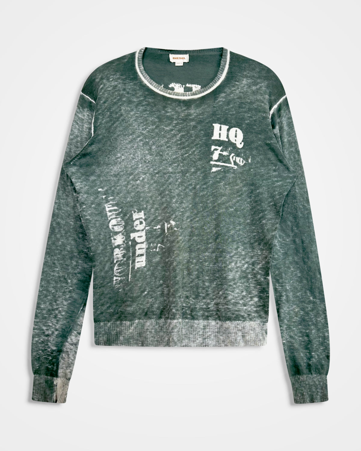 Diesel, Backspray Washed Logo Knit