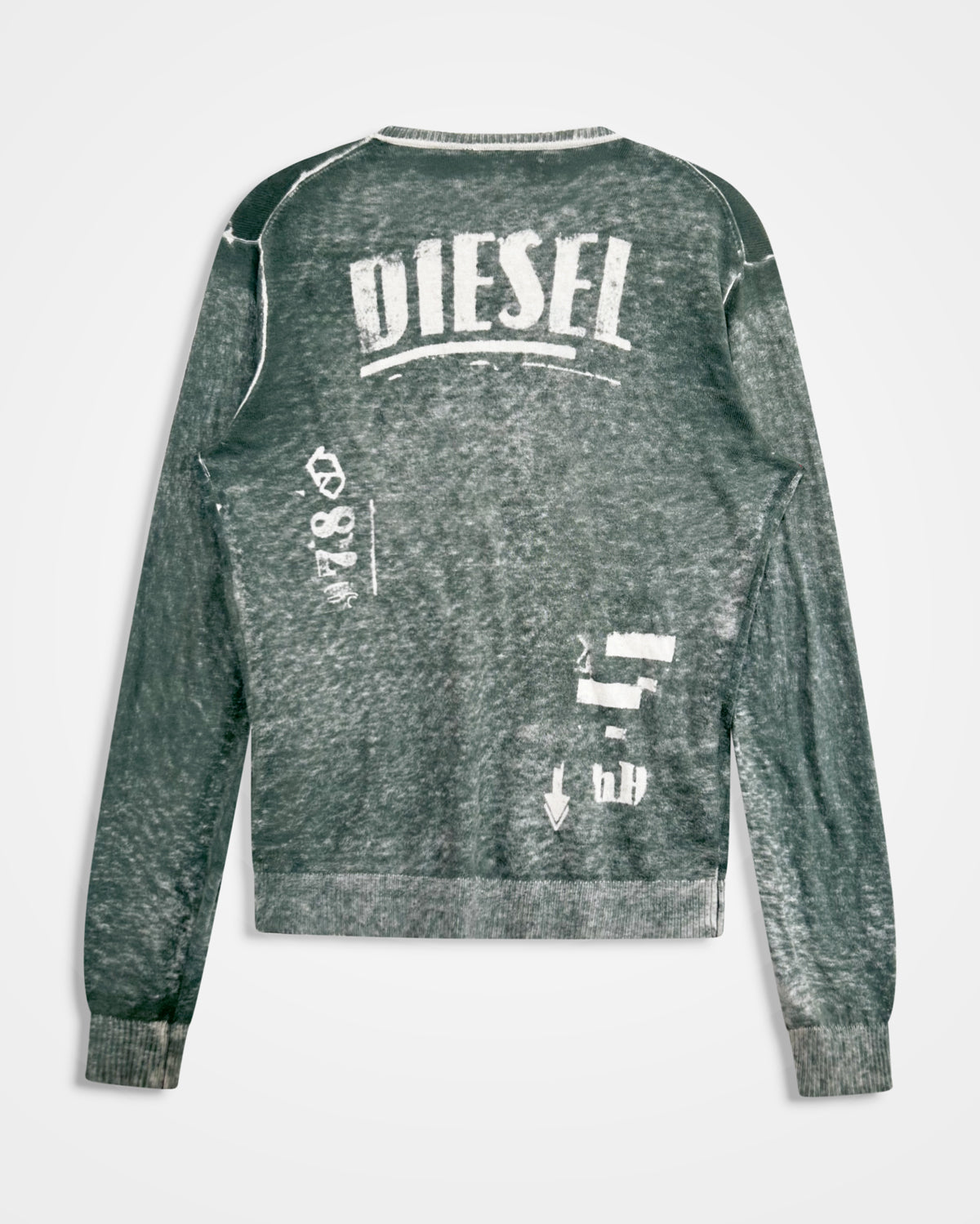Diesel, Backspray Washed Logo Knit