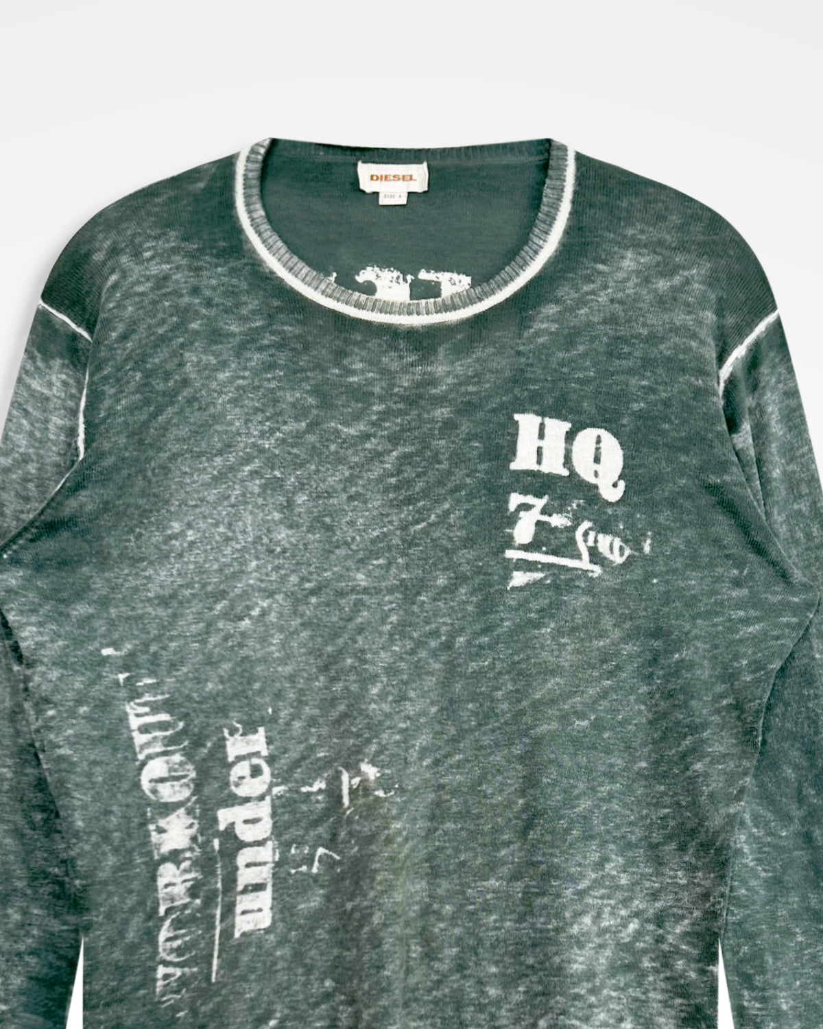 Diesel, Backspray Washed Logo Knit