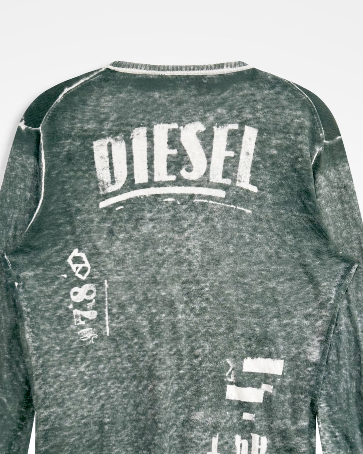 Diesel, Backspray Washed Logo Knit