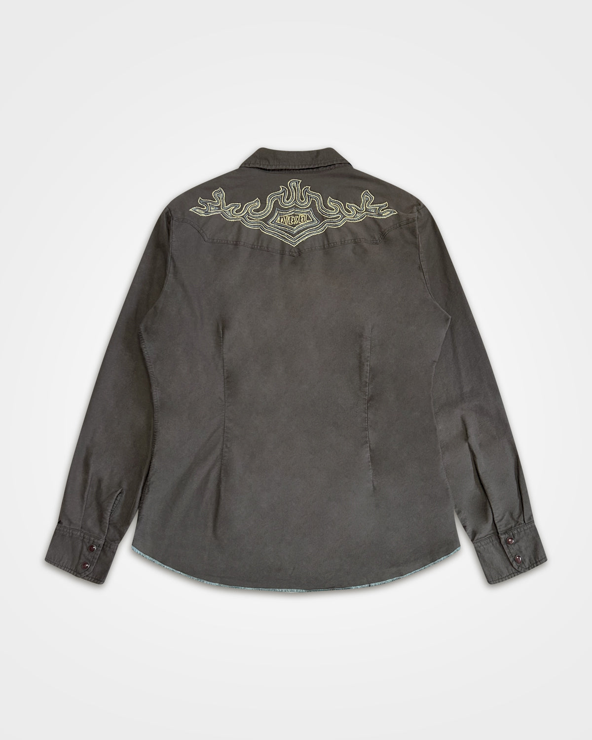 Diesel, Flame Embroidered Western Shirt