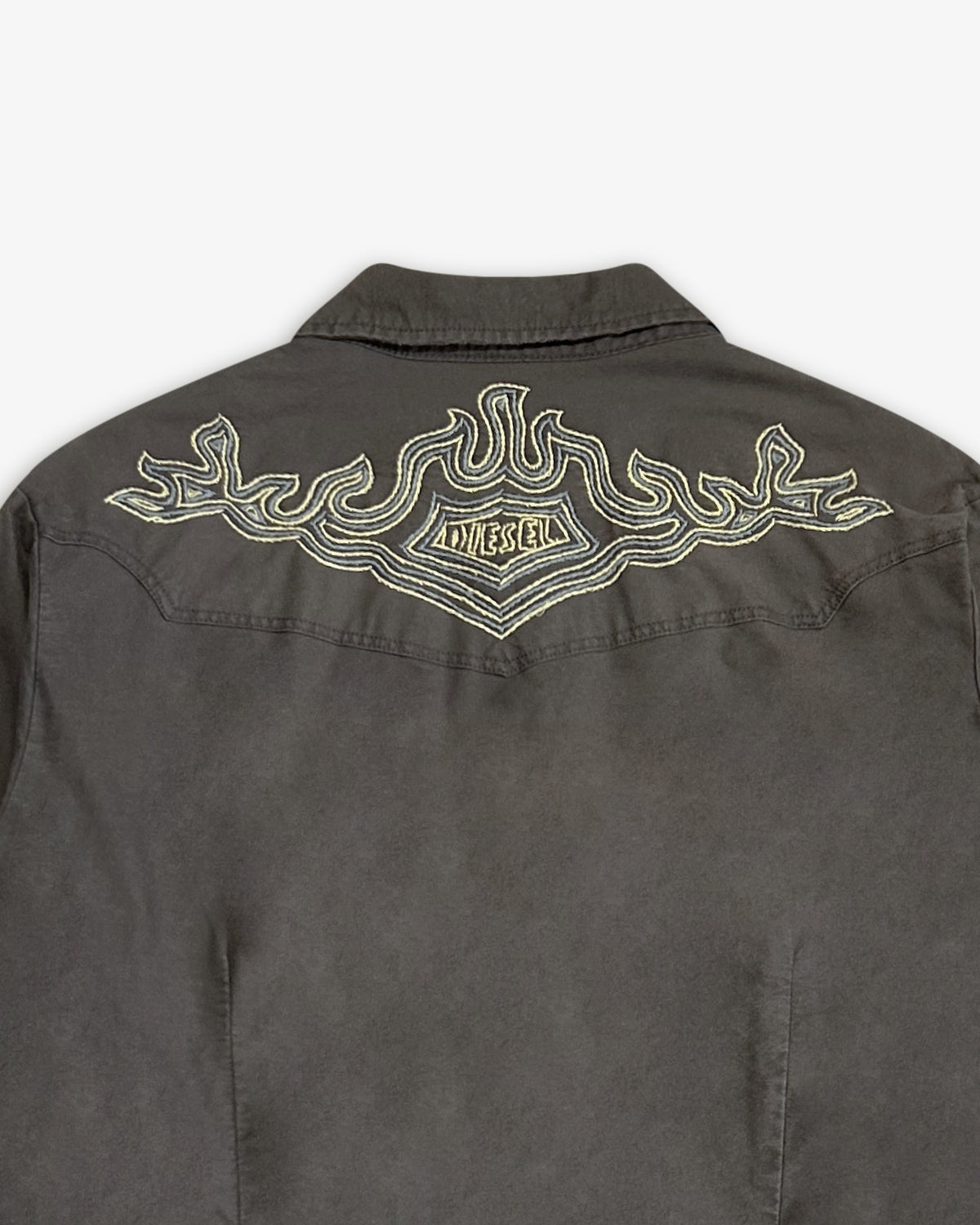 Diesel, Flame Embroidered Western Shirt