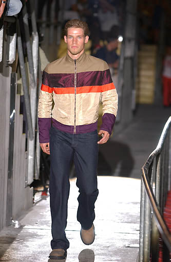 Dirk Bikkembergs, SS02 Colour-Blocked Leather Patch Jacket