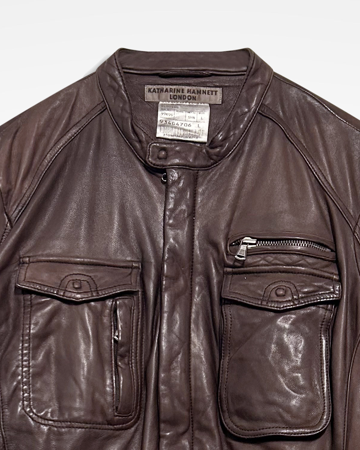 Katharine Hamnett, 9 Pocket Leather Moto Jacket