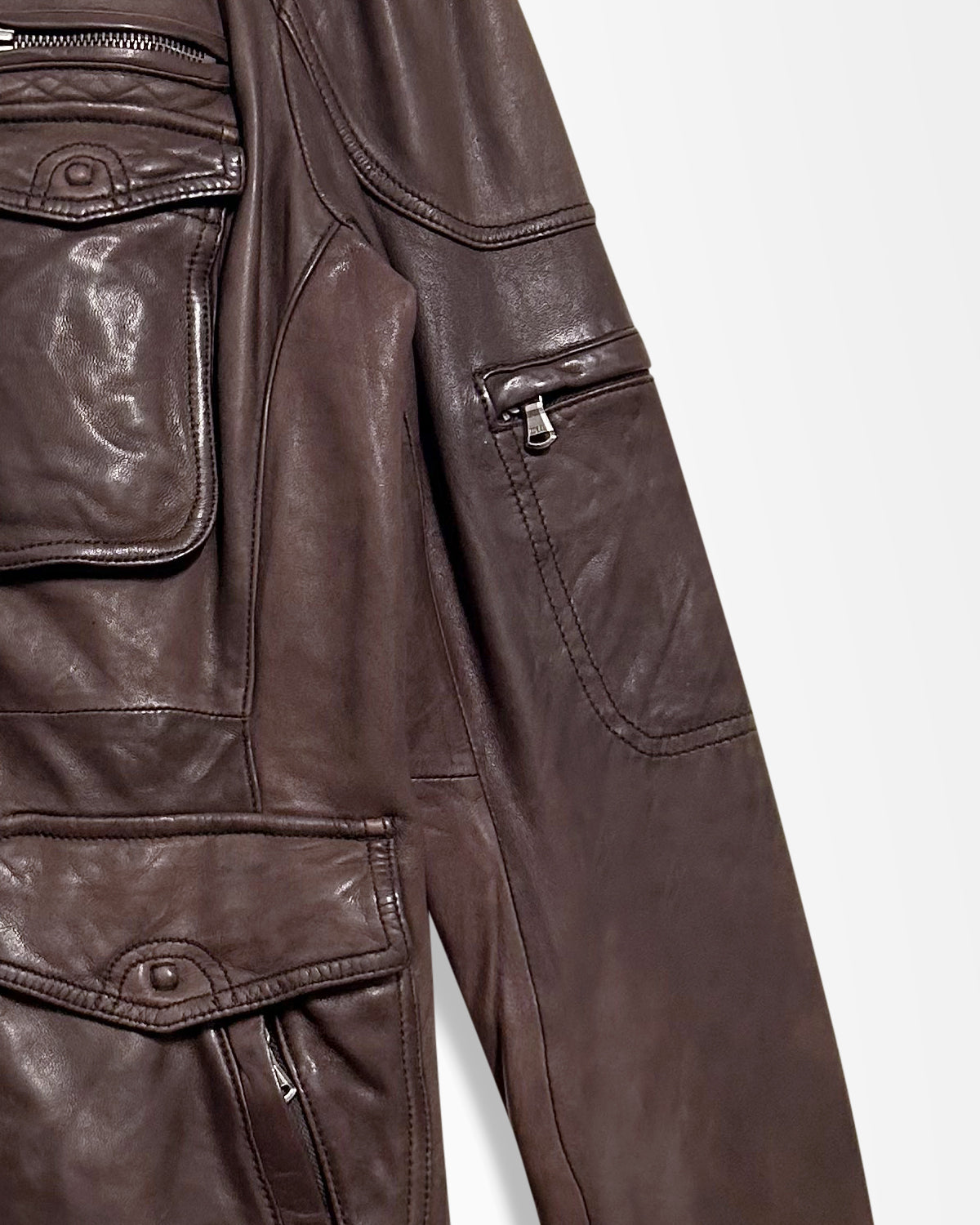 Katharine Hamnett, 9 Pocket Leather Moto Jacket