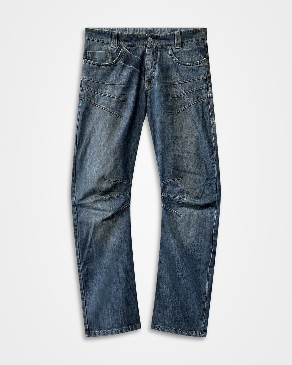 Michiko Koshino, Multi-Dart Scroll Tag Jeans