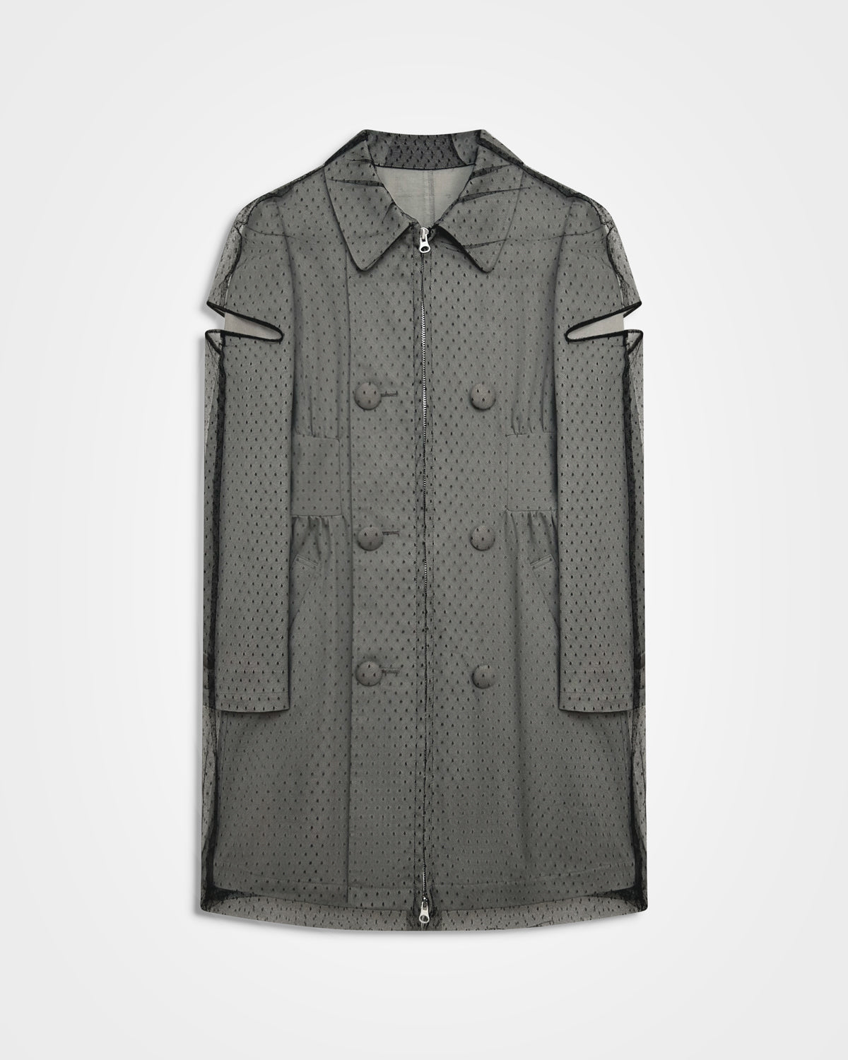 Undercover, SS02 Layered Tulle Double Breasted Trench Coat