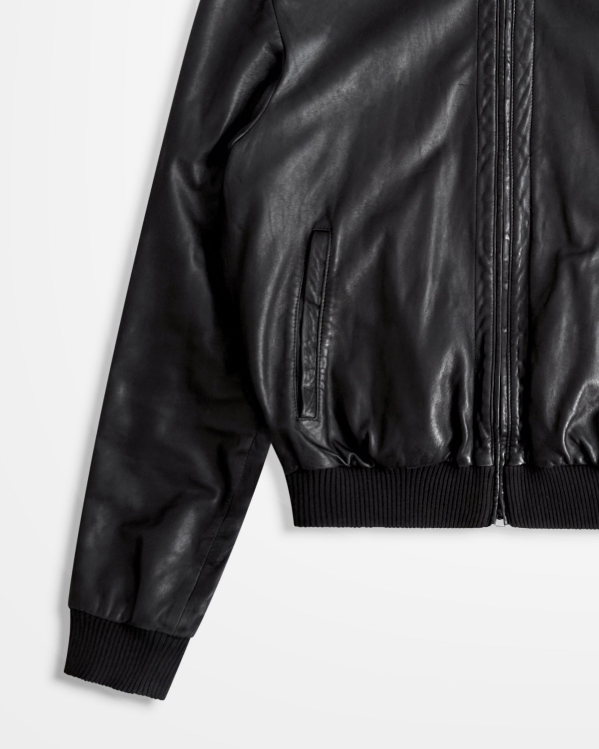 Y3 x Adidas, Chain Stitch Three Stripes Leather Jacket