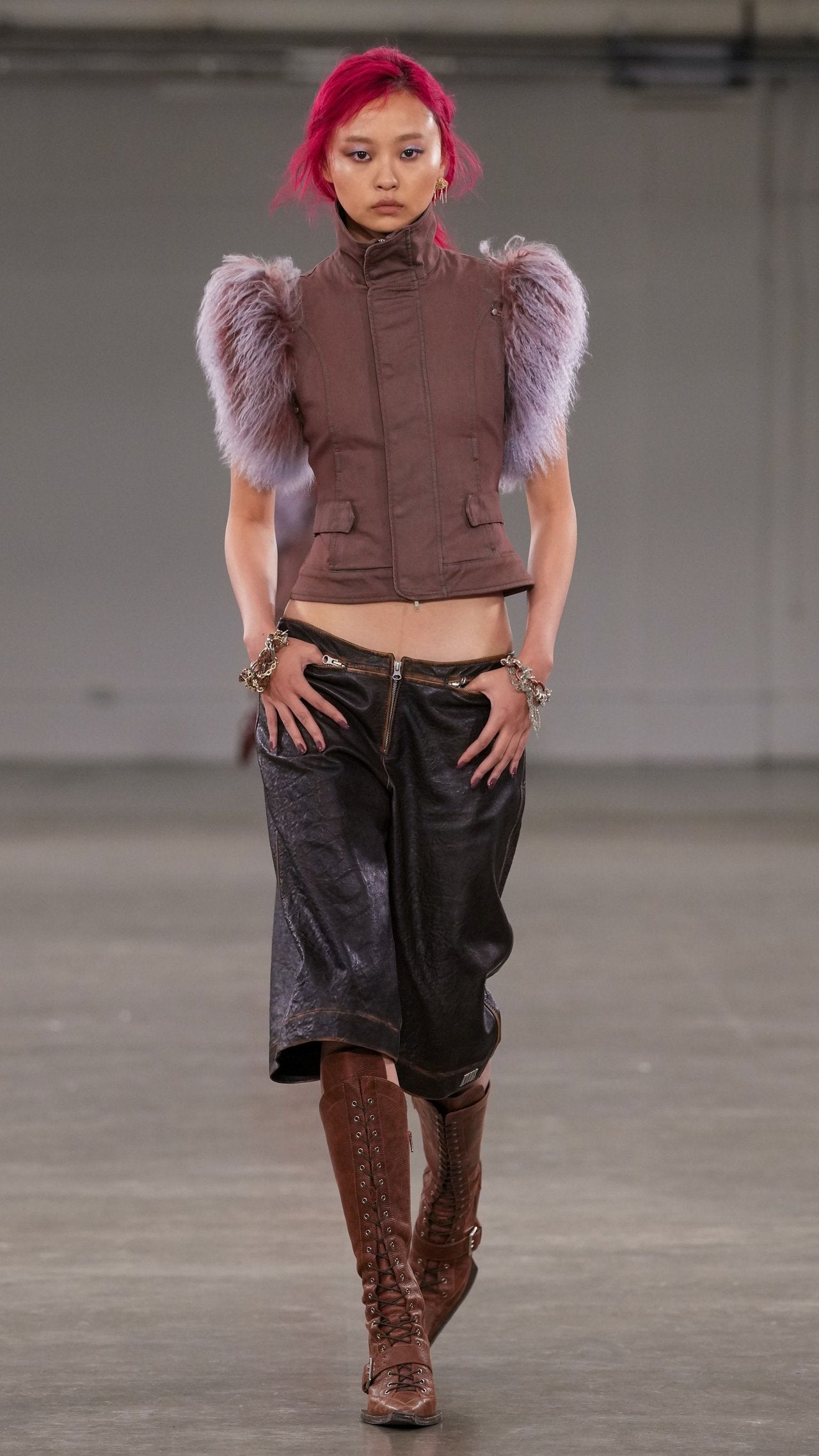 KNWLS, AW24 SLK Leather Shorts