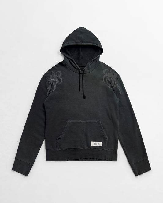 20471120, SS98 Tribal Flame Puff Print Hoodie