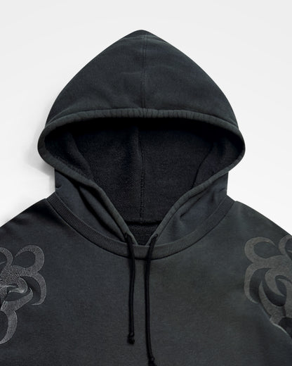 20471120, SS98 Tribal Flame Puff Print Hoodie
