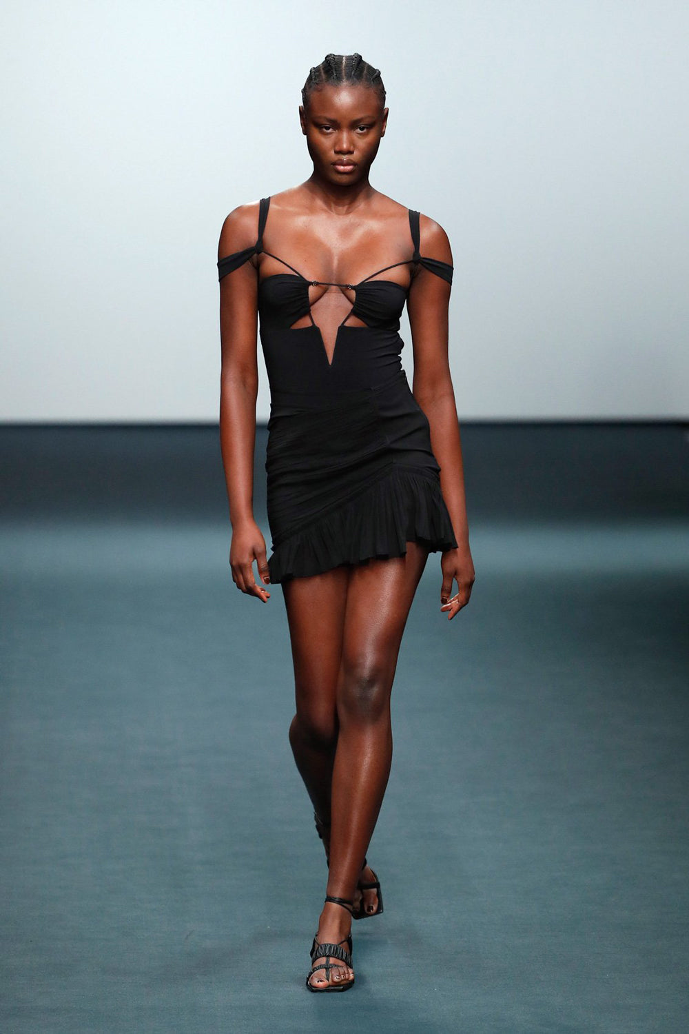 Nensi Dojaka, AW22 Asymmetric Ruched Mini Skirt