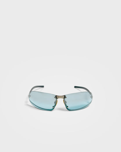 Chanel, Half-Rim Blue-Tint Sunglasses