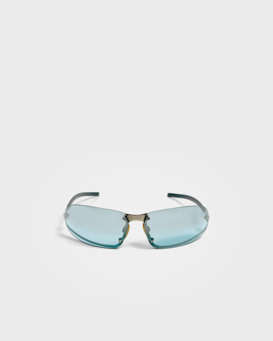 Chanel, Half-Rim Blue-Tint Sunglasses