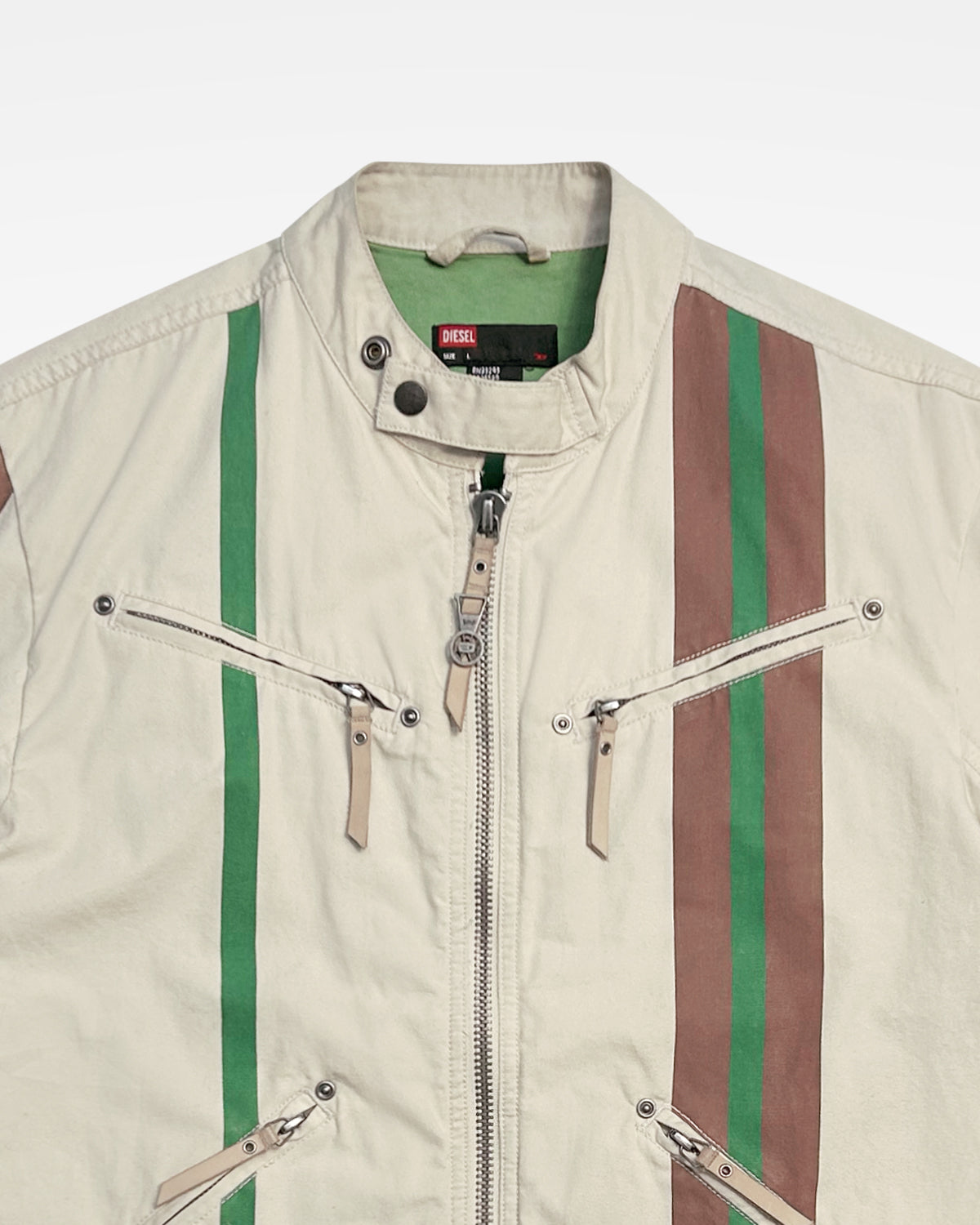 Diesel, Racing Stripe Quad Zip Moto Jacket