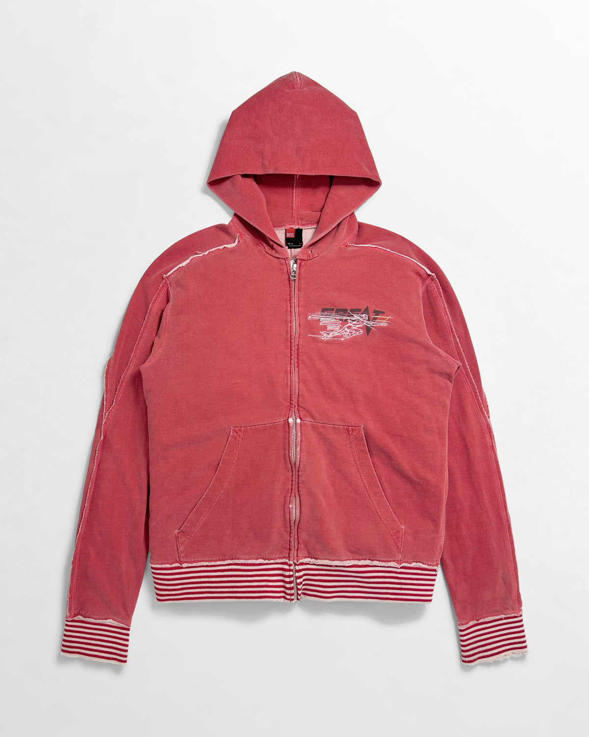 Diesel, SS02 Raw Seam Ribbed Hoodie