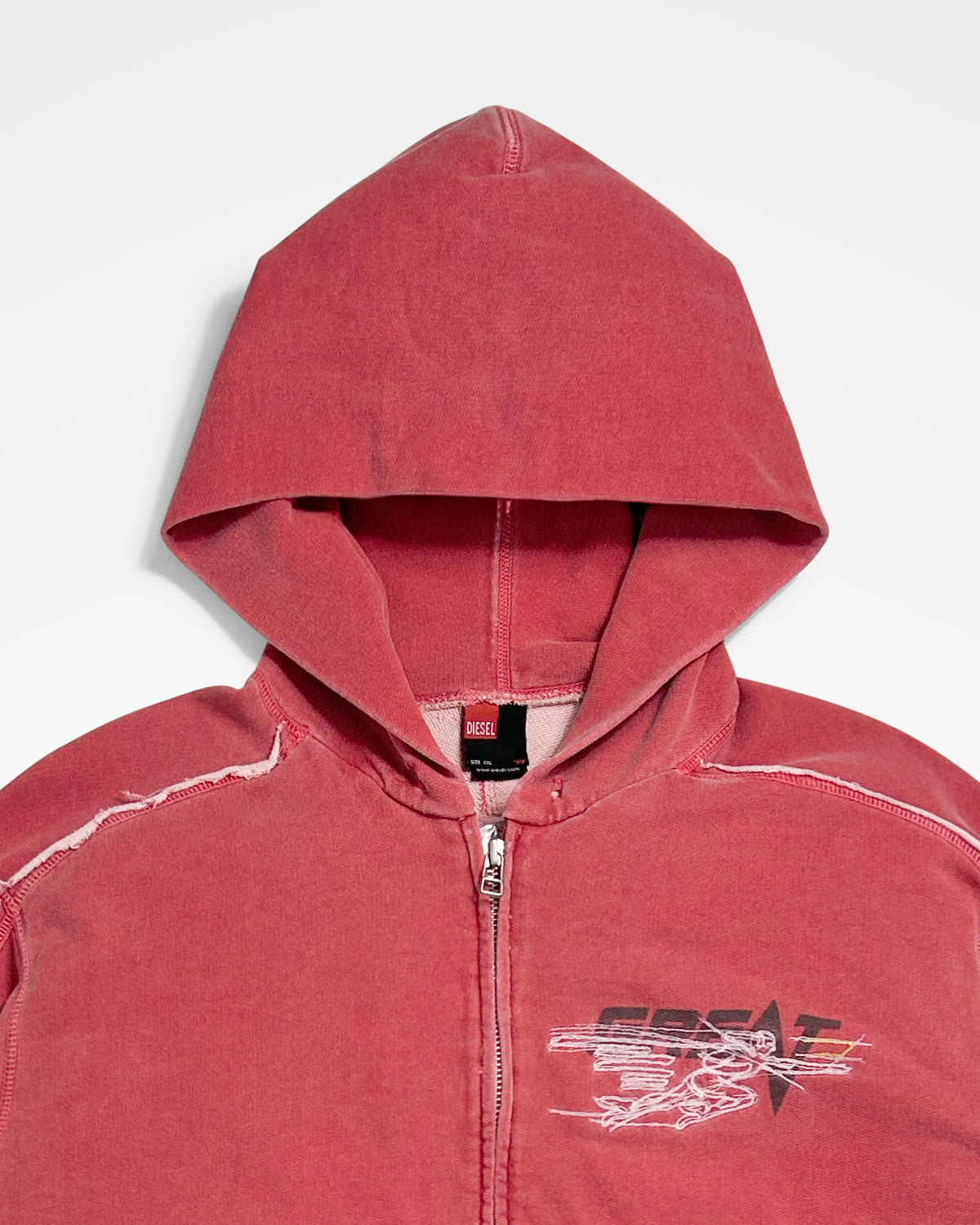 Diesel, SS02 Raw Seam Ribbed Hoodie