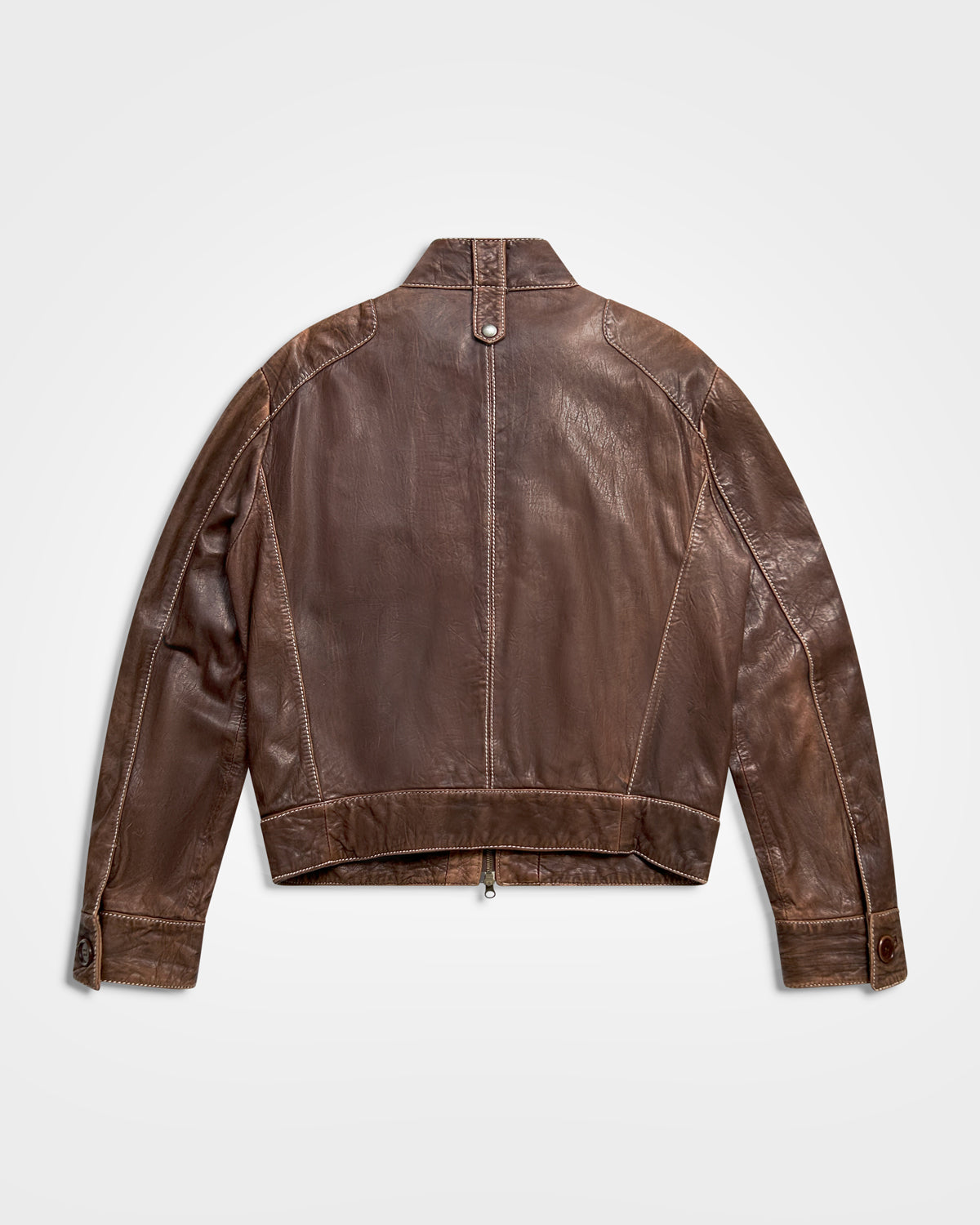 Dirk Bikkembergs, Panelled Leather Moto Jacket