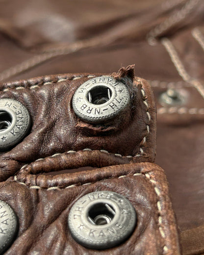 Dirk Bikkembergs, Panelled Leather Moto Jacket