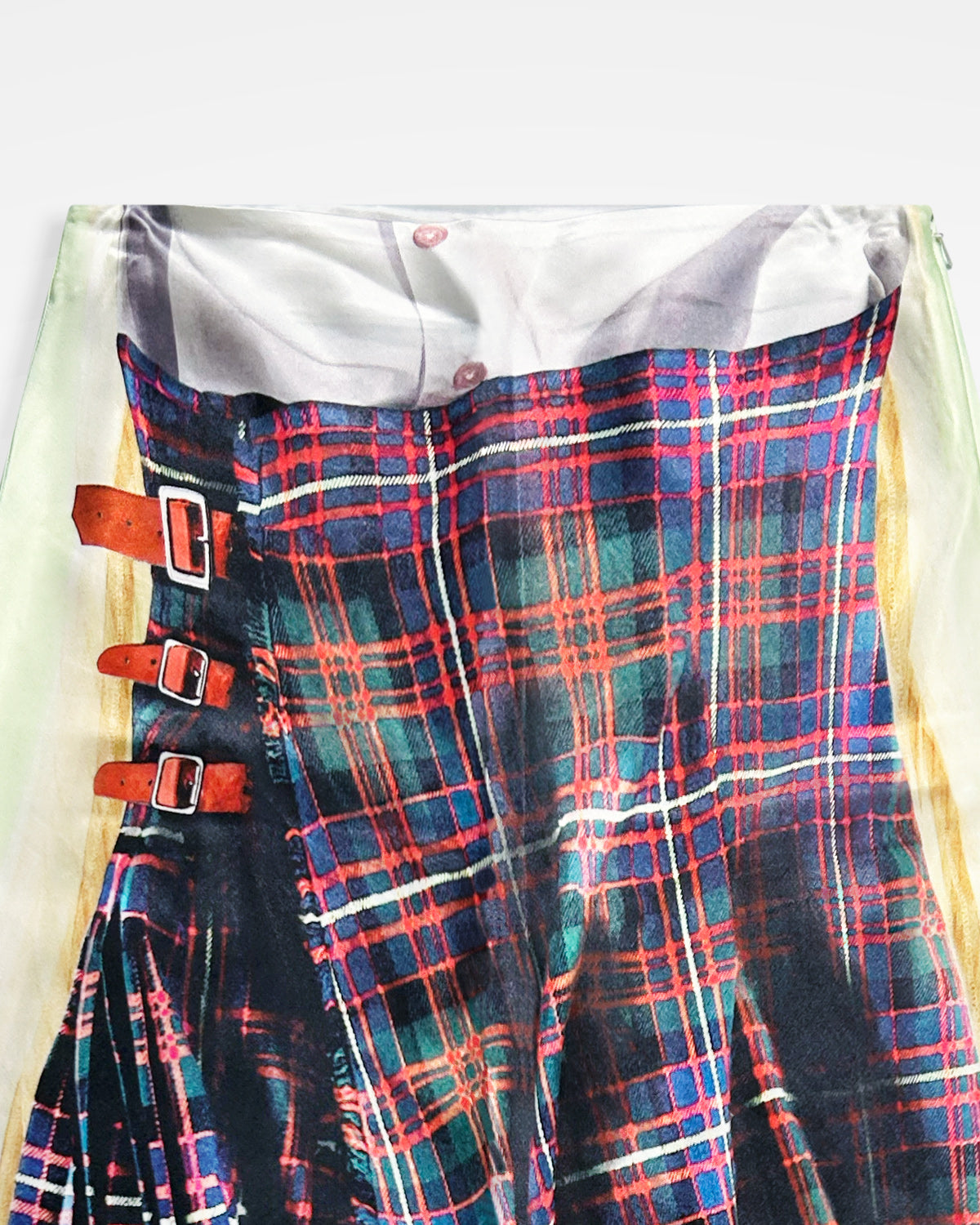 H&M x Glenn Martens, Printed Tartan Skirt