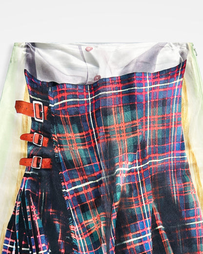 H&M x Glenn Martens, Printed Tartan Skirt