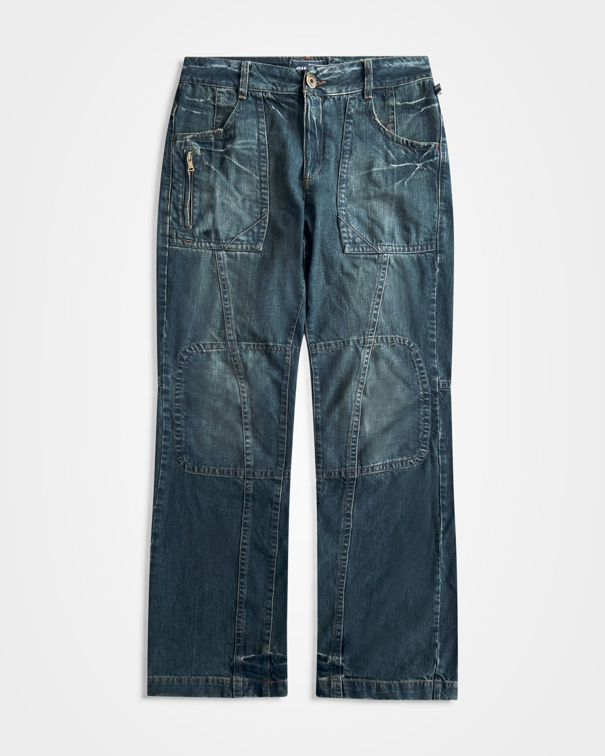 Jean Paul Gaultier, Distressed Panelled Work Jeans