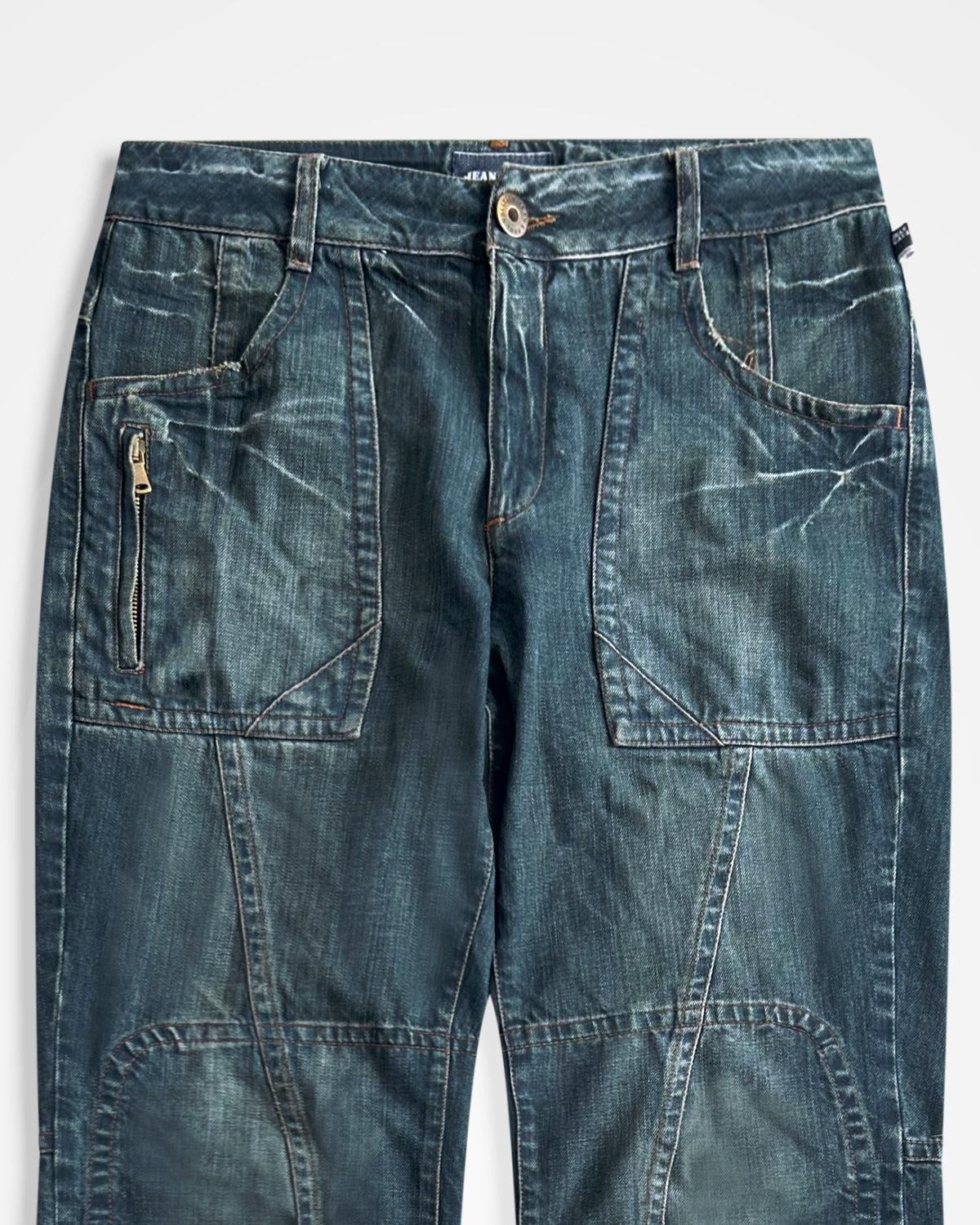 Jean Paul Gaultier, Distressed Panelled Work Jeans