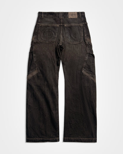 Lueder x Pull and Bear, Faded Brown Ribbed Cargo Jeans