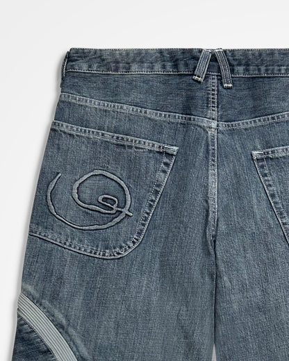 Lueder x Pull and Bear, Mid-Wash Ribbed Cargo Jeans