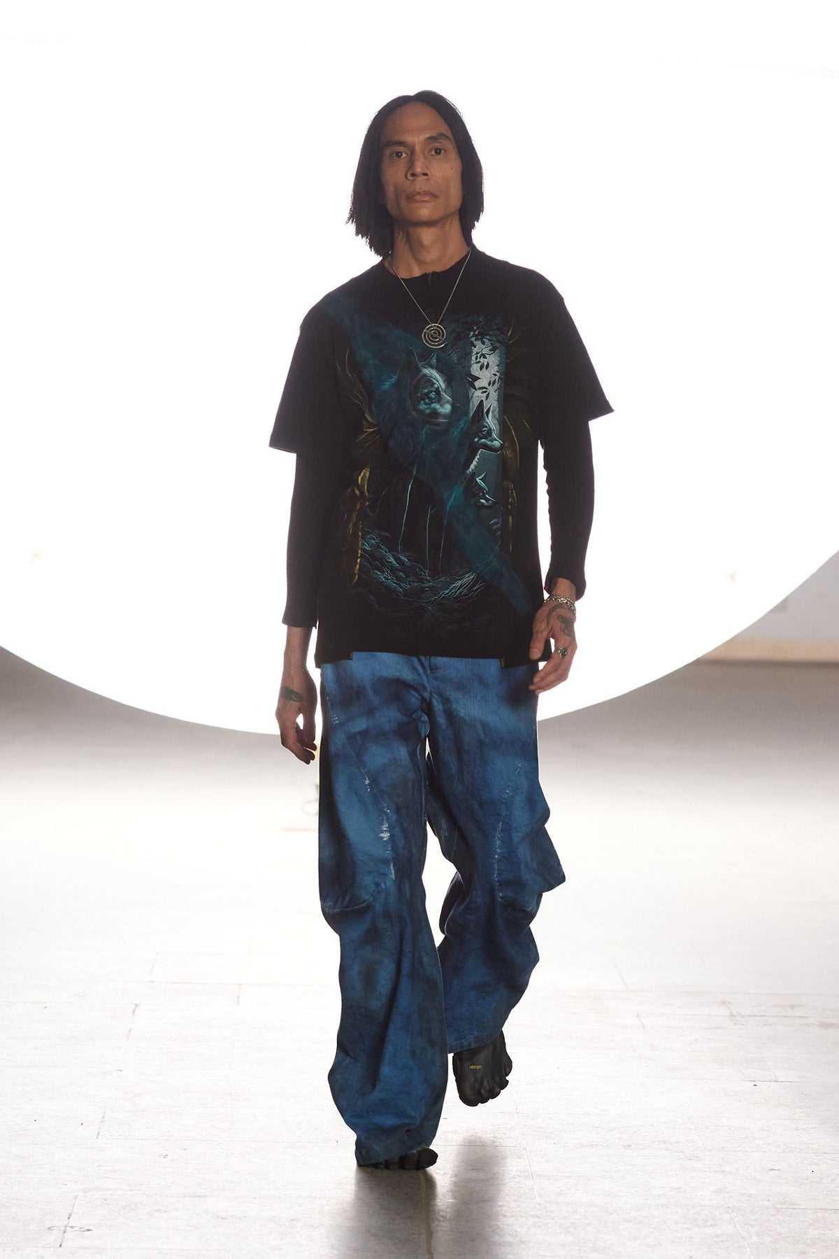 Lueder, AW24 Engineered Flare Acid Indigo