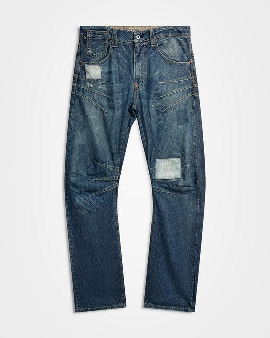 Michiko Koshino, Yen Jeans Multi-Dart Patched Jeans