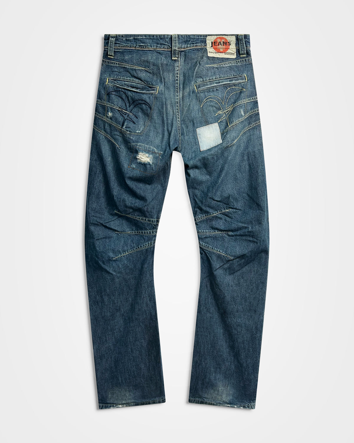Michiko Koshino, Yen Jeans Multi-Dart Patched Jeans