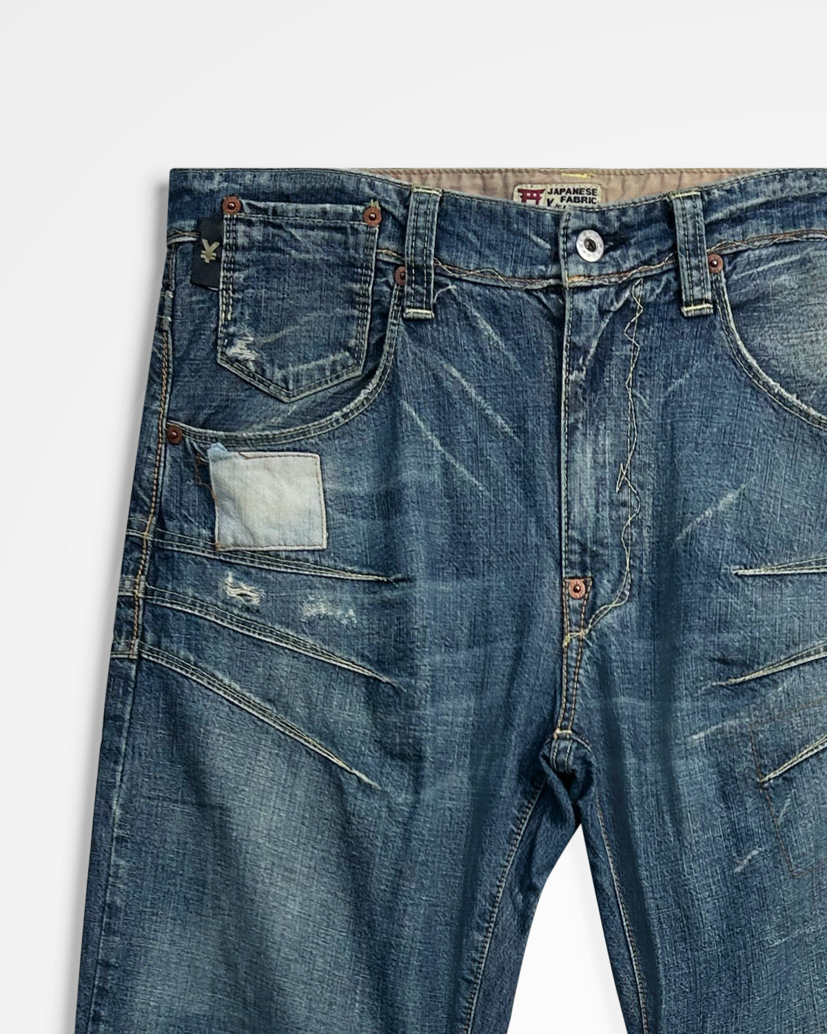 Michiko Koshino, Yen Jeans Multi-Dart Patched Jeans