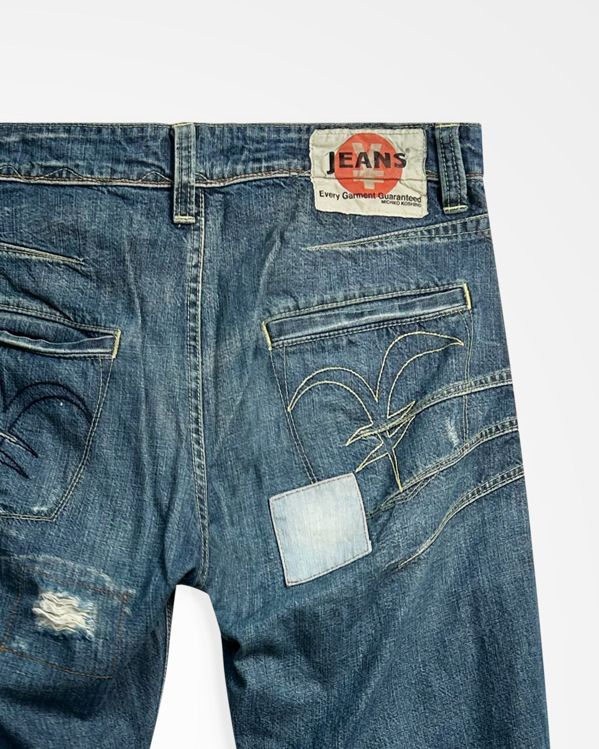 Michiko Koshino, Yen Jeans Multi-Dart Patched Jeans