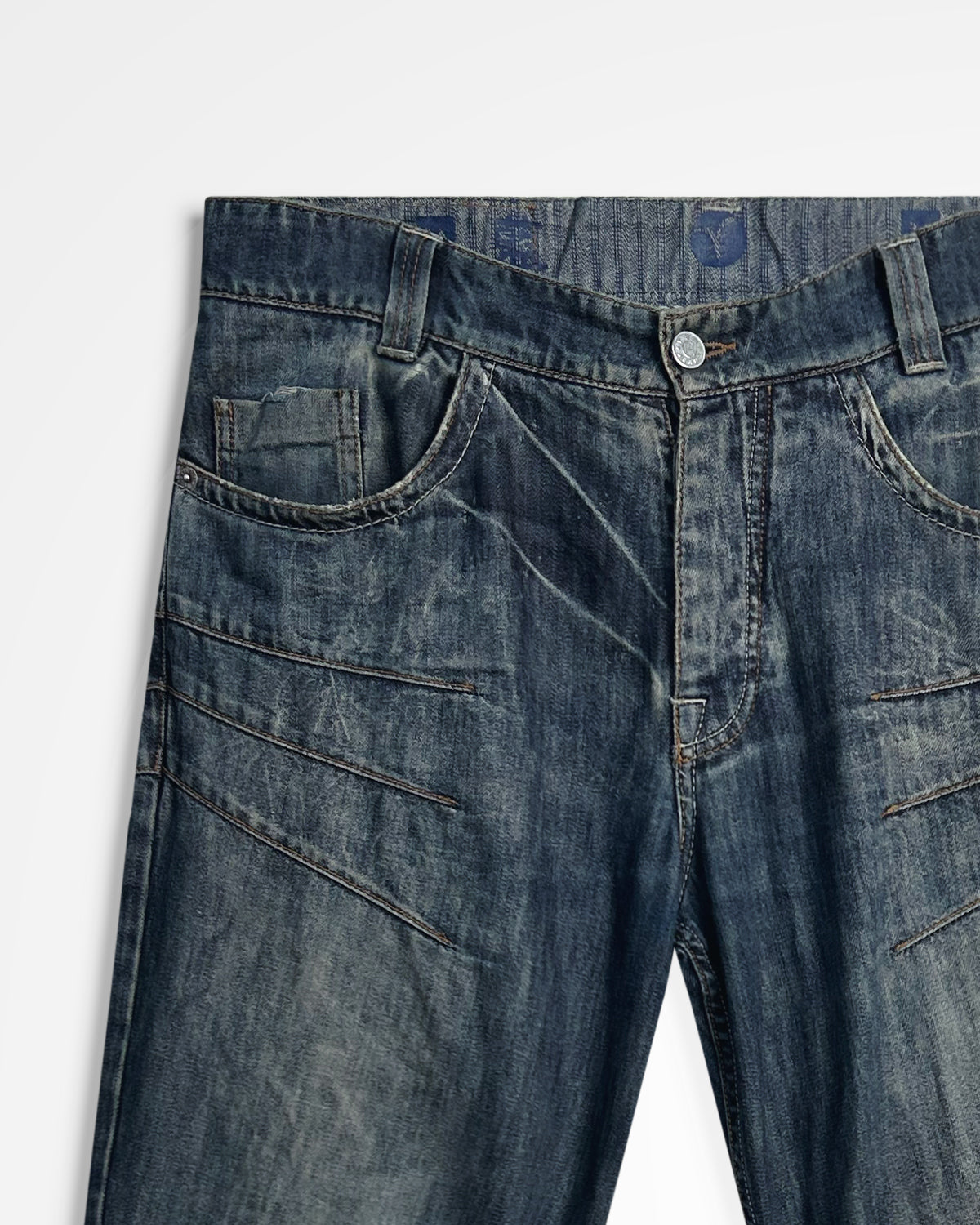 Michiko Koshino, Multi-Dart Scroll Tag Jeans