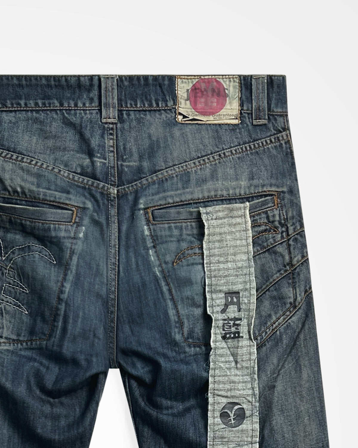 Michiko Koshino, Multi-Dart Scroll Tag Jeans