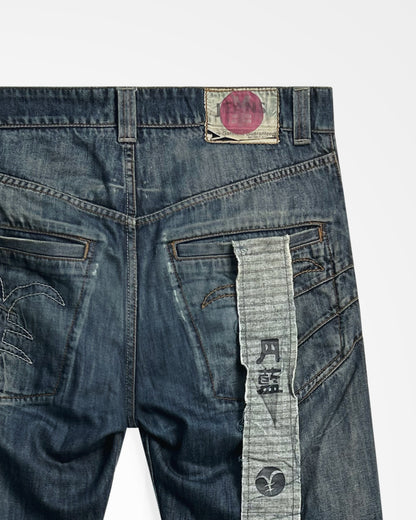 Michiko Koshino, Multi-Dart Scroll Tag Jeans