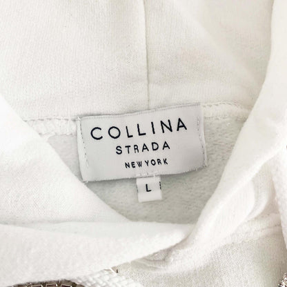 Collina Strada, SS20 Embellished Curved Hem Hoodie