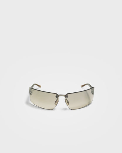 Prada, Rimless Rectangular Shield Sunglasses