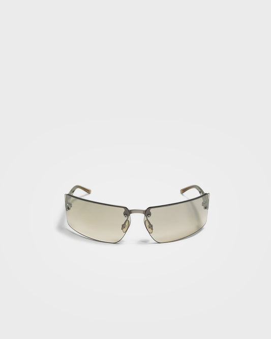 Prada, Rimless Rectangular Shield Sunglasses