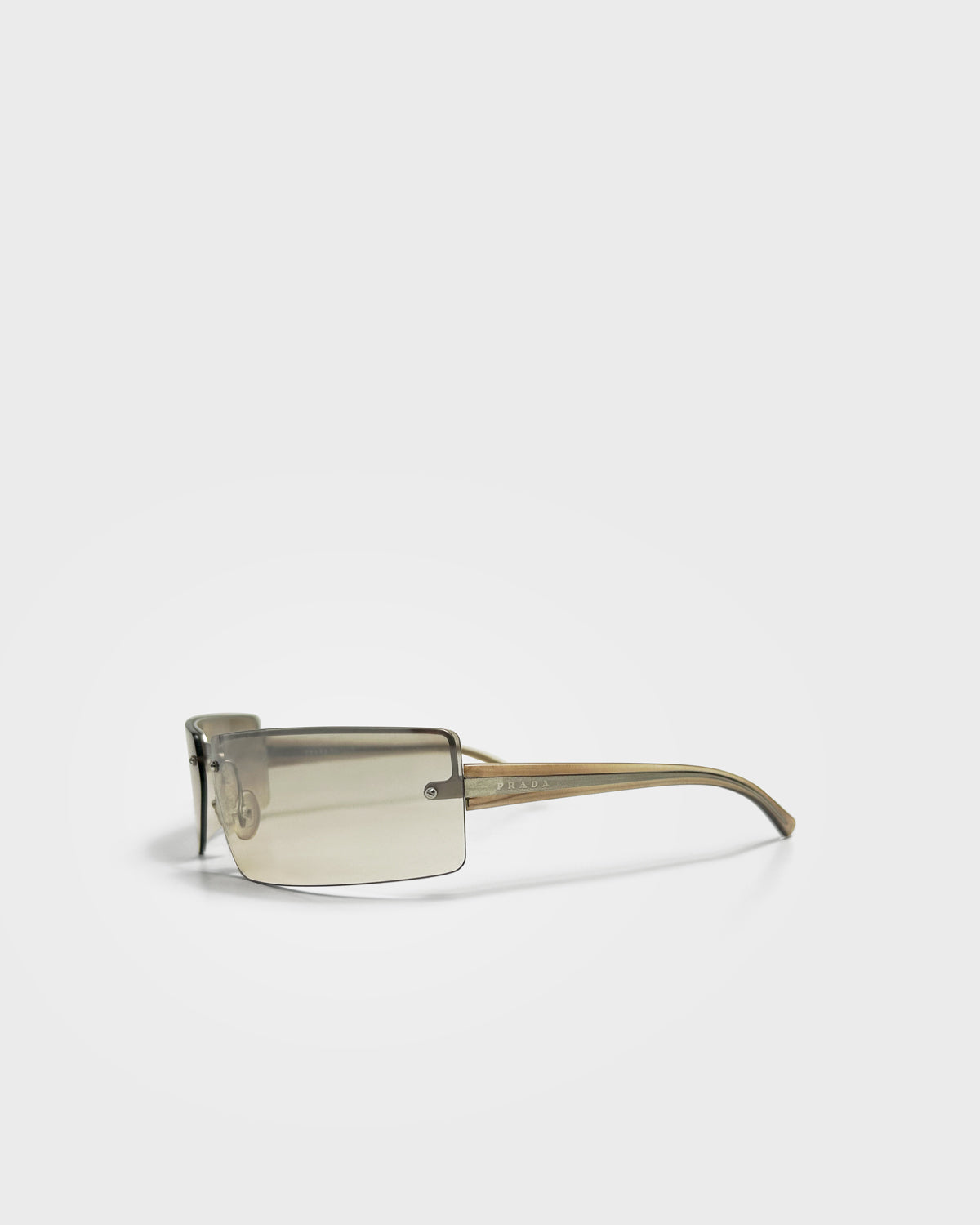 Prada, Rimless Rectangular Shield Sunglasses