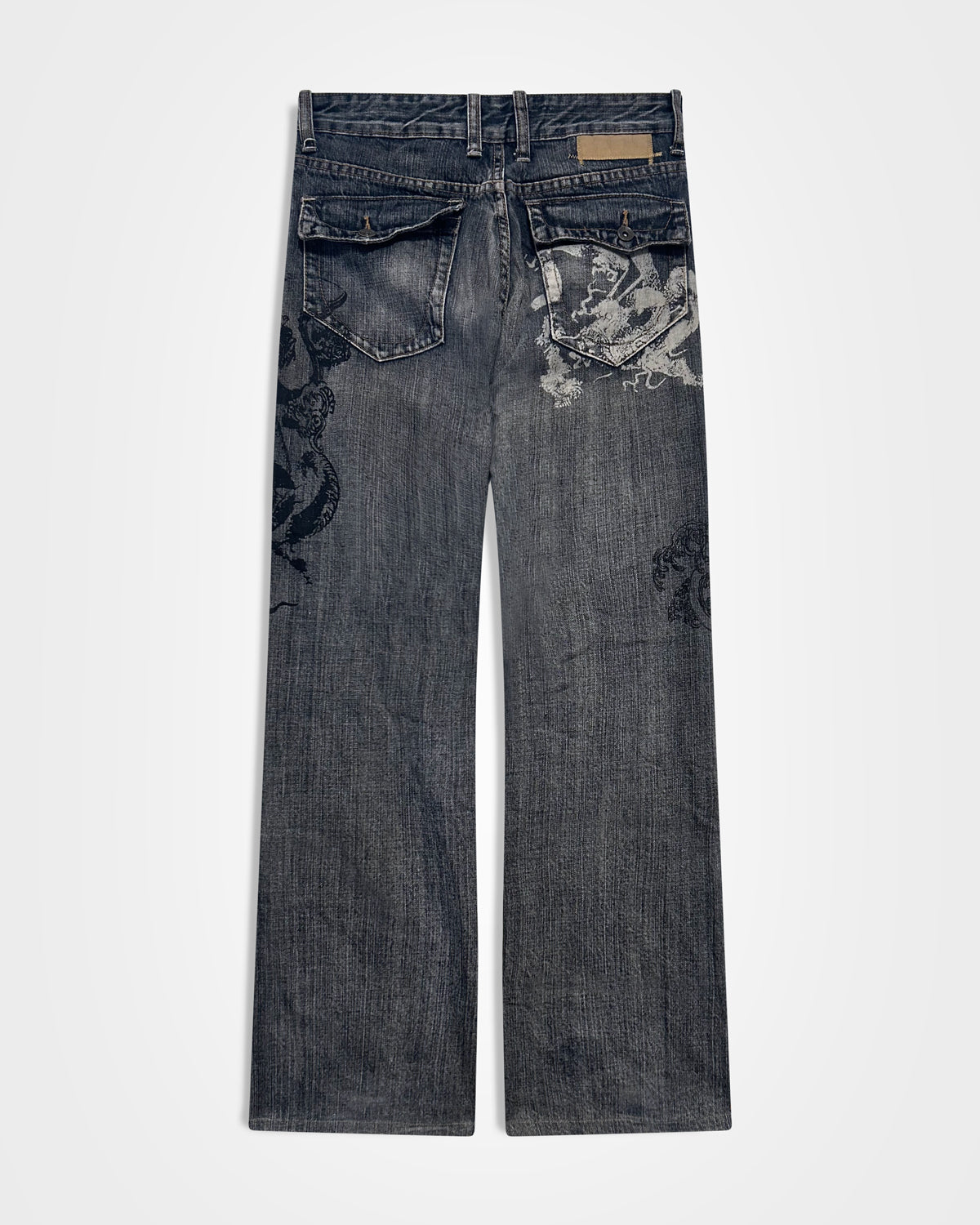 Semantic Design, Tribal Tattoo Printed Jeans