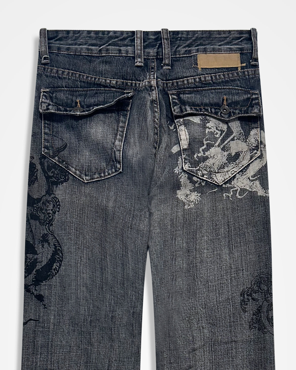 Semantic Design, Tribal Tattoo Printed Jeans