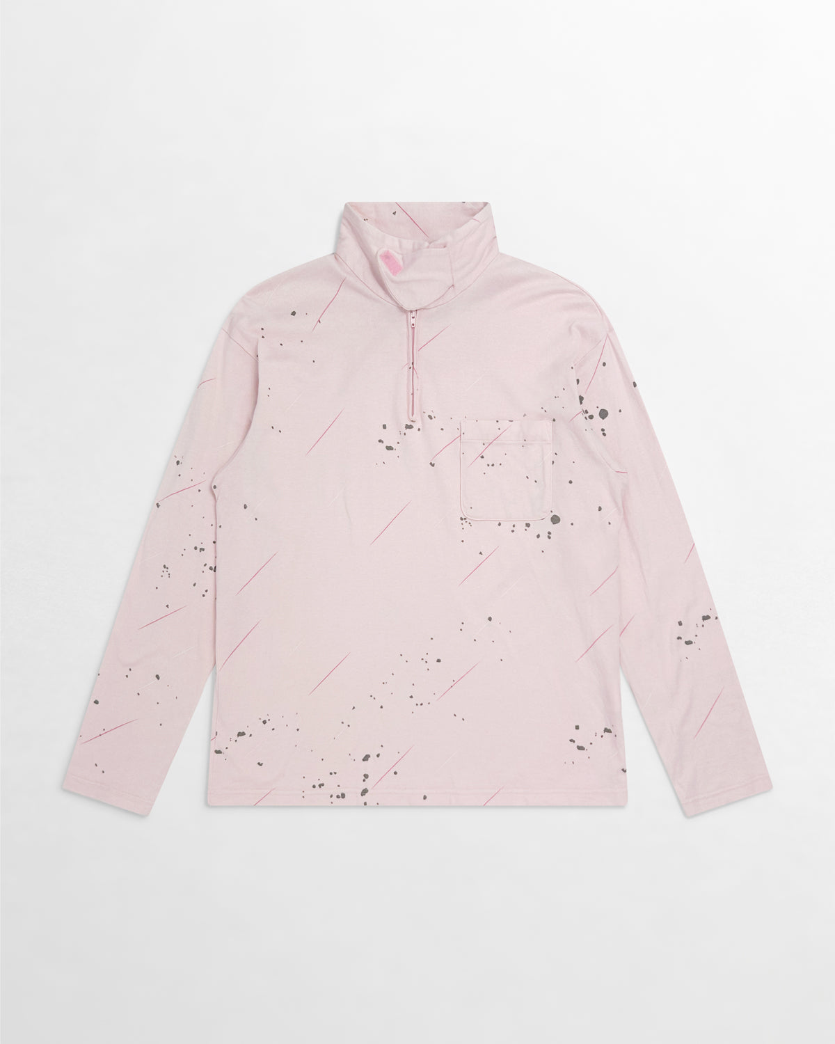 Undercover, SS02 Splattered Zipper Long-Sleeve Polo Top