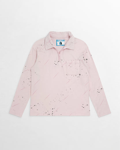 Undercover, SS02 Splattered Zipper Long-Sleeve Polo Top