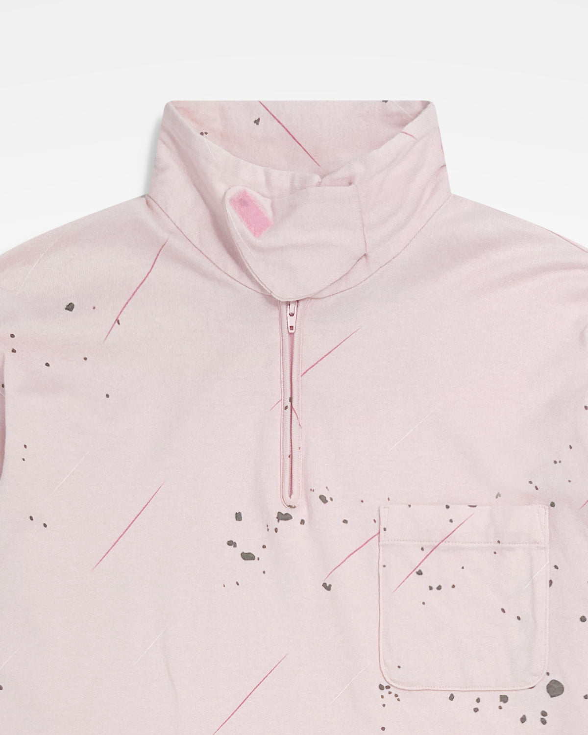 Undercover, SS02 Splattered Zipper Long-Sleeve Polo Top